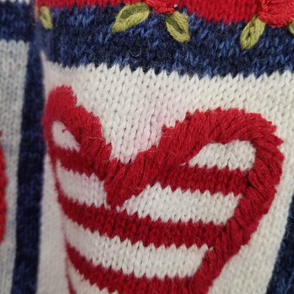 Heirloom Collectibles Cardigan Sweater Women M America USA Teacher Patriotic VTG - Picture 11 of 15